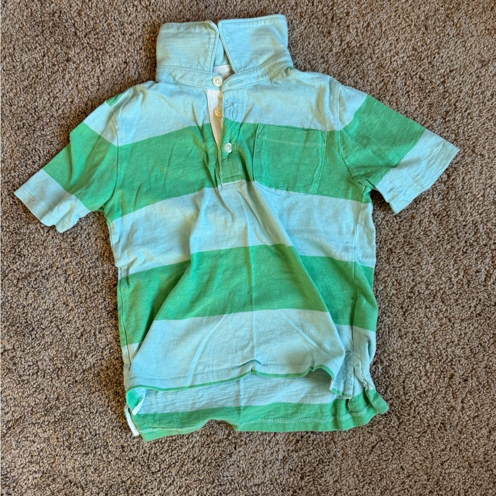 GAP Kids Polo in Green and Light Blue Stripes